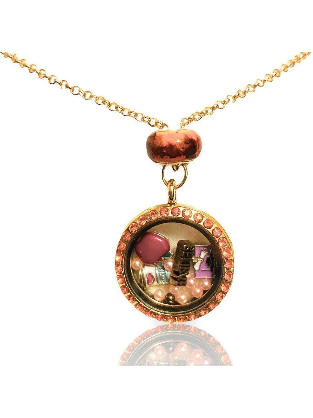 TEACHER LIFE boutique charm circle locket pendant necklace + FREE CHARM EXTRAS!